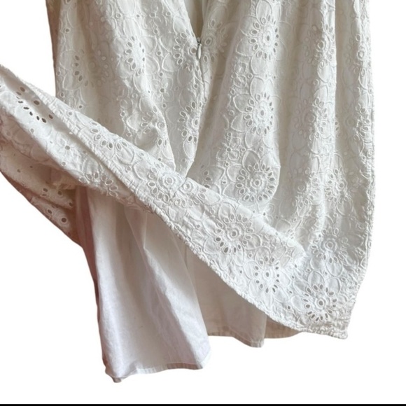 Madewell White Eyelet Cotton Mini Dress Size 4 - Picture 11 of 13